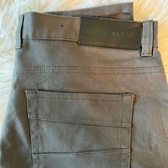 ROCAWEAR Mens Jeans Moto Urban Streetwear Slim Fit Denim Pleats Green‎ 39 x 31 - Picture 6 of 9